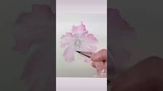 A pretty Rhododendron in watercolour Why not follow my TikTok for more content art arthelp [upl. by Rehtaef]