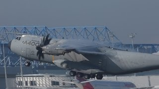 FullHD Airbus A400M takeoff amp landing at ToulouseTLSLFBO [upl. by Sitrik]