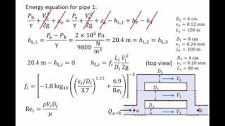 Fluid Mechanics Topic 921  Example of flow through parallel pipes [upl. by Dymoke]