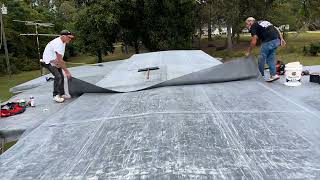 HOW TO Mobile Home reroofing in 11 minutes [upl. by Euqinommod]