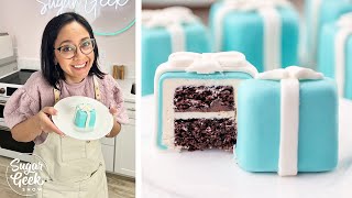 How To Make Square Mini Cakes Covered in Fondant [upl. by Enelkcaj]