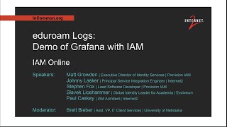 eduroam Logs Demo of Grafana with IAM November 2023 [upl. by Eterg]