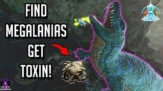 How to get MEGALANIA TOXIN on The Island   Spawn issue Trophy for Boss Ark Survival Ascended ASA [upl. by Neelak]