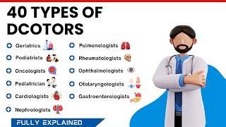 40 Types of Doctors you must know  Types of Specialist Doctors  Doctors amp types  List of Doctors [upl. by Nyrhtak534]