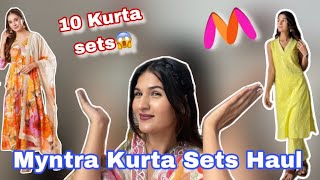 HUGEMYNTRA Kurta Sets Haul😍starting at Rs999😱Swati Rathi myntra summerkurtahaul [upl. by Christyna518]