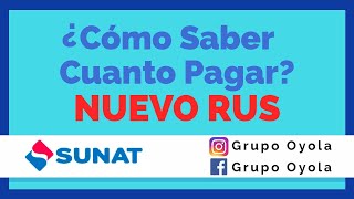 NRUSNUEVO RUS  COMO CALCULAR TU IMPUESTO A PAGAR 2020 SUNAT [upl. by Enerual]