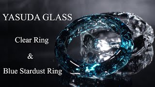 Clear Glass Ring amp Blue Stardust Ring No2016 YASUDA GLASS [upl. by Ailito226]