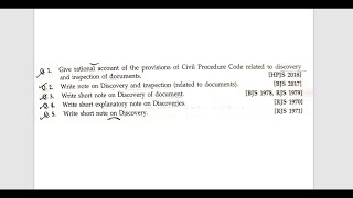 JUDICIARY MAINS ANSWER WRITING QUESTION 10  CPC  Interrogatories Discovery and Inspection [upl. by Ummersen63]