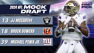 New Full 2Round 2024 NFL Mock Draft Michael Penix Jr slips to Giants in 2nd round [upl. by Virgel505]