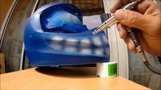 airbrush helmet smiley face monster paint artist [upl. by Rockwell]