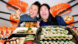 SUSHI MUKBANG 먹방 SPICY TUNA ROLL  SALMON NIGIRI  CHIRASHI BOX  YELLOWTAIL EATING SHOW THE BEST [upl. by Yemaj667]