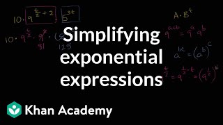 Simplifying an exponential expression  Algebra II  Khan Academy [upl. by Napoleon412]