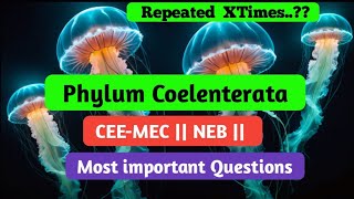 Phylum Coelenterata  Common entrance and NEB  TOP questions collections [upl. by Eanyl]