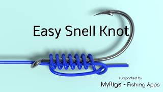 Easy Snell  Fishing Hook Knot Animated [upl. by Nahgam]