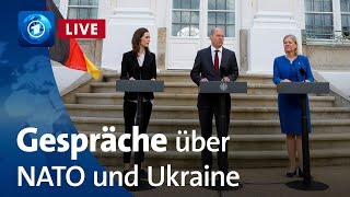 UkrainePolitik und mögliche NATOBeitritte Scholz Andersson und Marin äußern sich [upl. by Attenreb]