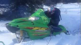 2003 Arctic Cat F5 Firecat in Deep Snow on Mount Lorne Yukon [upl. by Tabbie]