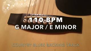 G Major  E minor Backing Track 110 bpm Country Blues Jam Track [upl. by Nimzaj379]