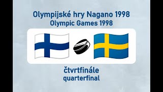 OH Nagano 1998 lední hokej FINSWE čtvrtfinále [upl. by Yartnoed]