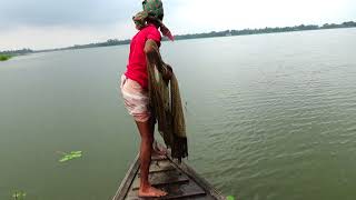 Cast Net Fishing। Traditional Cast Net Fishing in River। Net Fishing Video [upl. by Anidan]