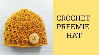 Cute and Cozy Crochet Preemie Hat  How To Crochet In The First And Third Loop [upl. by Enehpets]