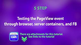 Step 5 Testing the PageView event through browser server containers and Facebook Meta with audio [upl. by Idhem]