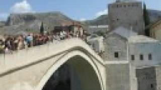 Bosnia  Bridge Jumping in Mostar [upl. by Pretrice]