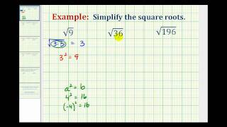 Ex Simplifying Square Roots perfect square [upl. by Kimmy]