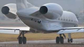 Awesome Take Off Gulfstream G550 VPBSI at Airport BernBelp [upl. by Gertie]