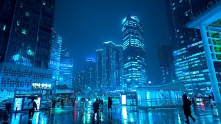 Cyberpunk Rainy Seoul Walking 4K  BladeRunner  Seoulpunk 2077  Aesthetic Cinematic Ambience Night [upl. by Ansaev]