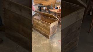 Adding a piano hinge and lid support to a reclaimed oak box I just wrapped up woodwork [upl. by Ackler389]