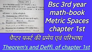 Theorems and Deffination of chapter 1st Bsc 3rd year mathbook Metric Spaces part1st paper2nd [upl. by Etakyram737]