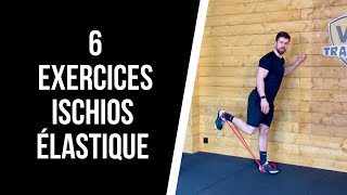 🔥6 EXERCICES POUR LES ISCHIOS AVEC UN ELASTIQUE  Muscler l’arrière de la cuisse a la maison 🔥 [upl. by Mas]