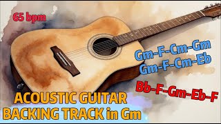 BACKING TRACK G Minor  65 Bpm  Acoustic Pop Rock [upl. by Gabbi]