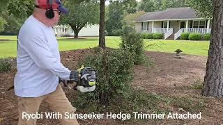 Sunseeker MFT261 26cc 4in1 Hedge Trimmer Multifunction Tool Vs The Ryobi Expandit Ry253SS [upl. by Alleyn414]