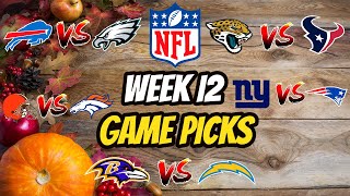 NFL Week 12 Predictions [upl. by Lorinda]