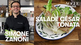 La recette de la salade César tonata de Simone Zanoni  Vogue Kitchen  Vogue Paris [upl. by Giffy927]