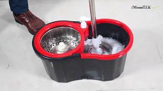 GPCT1883  360° Stainless Steel Spin Mop Wringer Bucket Set w Easy Press Handle amp 2 Mop Heads [upl. by Maxentia40]