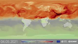 Een jaar aan CO2 concentraties over de aarde [upl. by Nileuqcaj359]