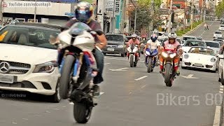 Bikers 80  Kawasaki Burnout Suzuki Honda BMW Wheelie Yamaha Ducati amp More Superbikes [upl. by Holden941]