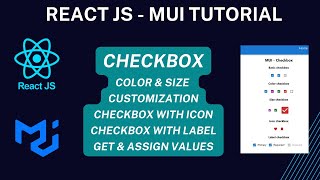 MUI Checkbox in React JS with color size customization  React JS  MUI Tutorial [upl. by Ephrayim]