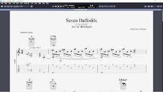 吉他譜 Seven daffodils 七朵水仙花 Guitar Pro 8 [upl. by Arel]