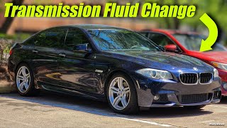 Transmission Fluid Change on BMW F10 535i  ZF8 Fluid Change DIY  F10 535i Build pt 27 [upl. by Worlock]