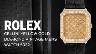 Rolex Cellini Yellow Gold Diamond Vintage Mens Watch 5032 Review  SwissWatchExpo [upl. by Grantland]