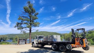 Moffett Forklift Delivery  Lake Hemet easy Delivery on a Busy Summer Weekend [upl. by Tavia853]