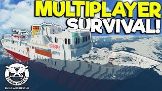 MULTIPLAYER PASSENGER SHIP SINKING SURVIVAL  Stormworks Build and Rescue Survival Gameplay [upl. by Nosyaj761]