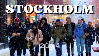 Stockholm in Winter A Snowy Walking Tour of Gamla Stan [upl. by Nnodnarb285]