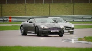 Mercedes SLS AMG Roadster vs Aston Martin DBS Volante  Fifth Gear [upl. by Ettenav338]