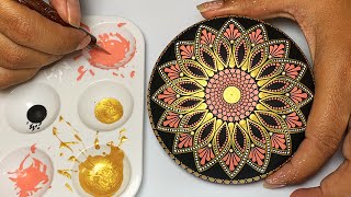 Mandala Art Dot Painting Rocks Tutorial Painted Stones for Beginners How To Drawing Satisfying Video [upl. by Gentilis843]