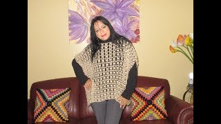 Crochet poncho bien facil [upl. by Nohsyt]