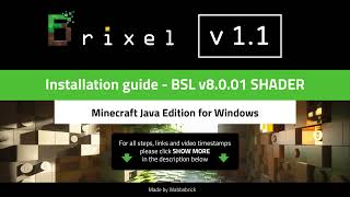 Brixel v11 BSL  Installation tutorial for Minecraft v1165 Java Edition on PC wtih BSL shader [upl. by Yaakov]